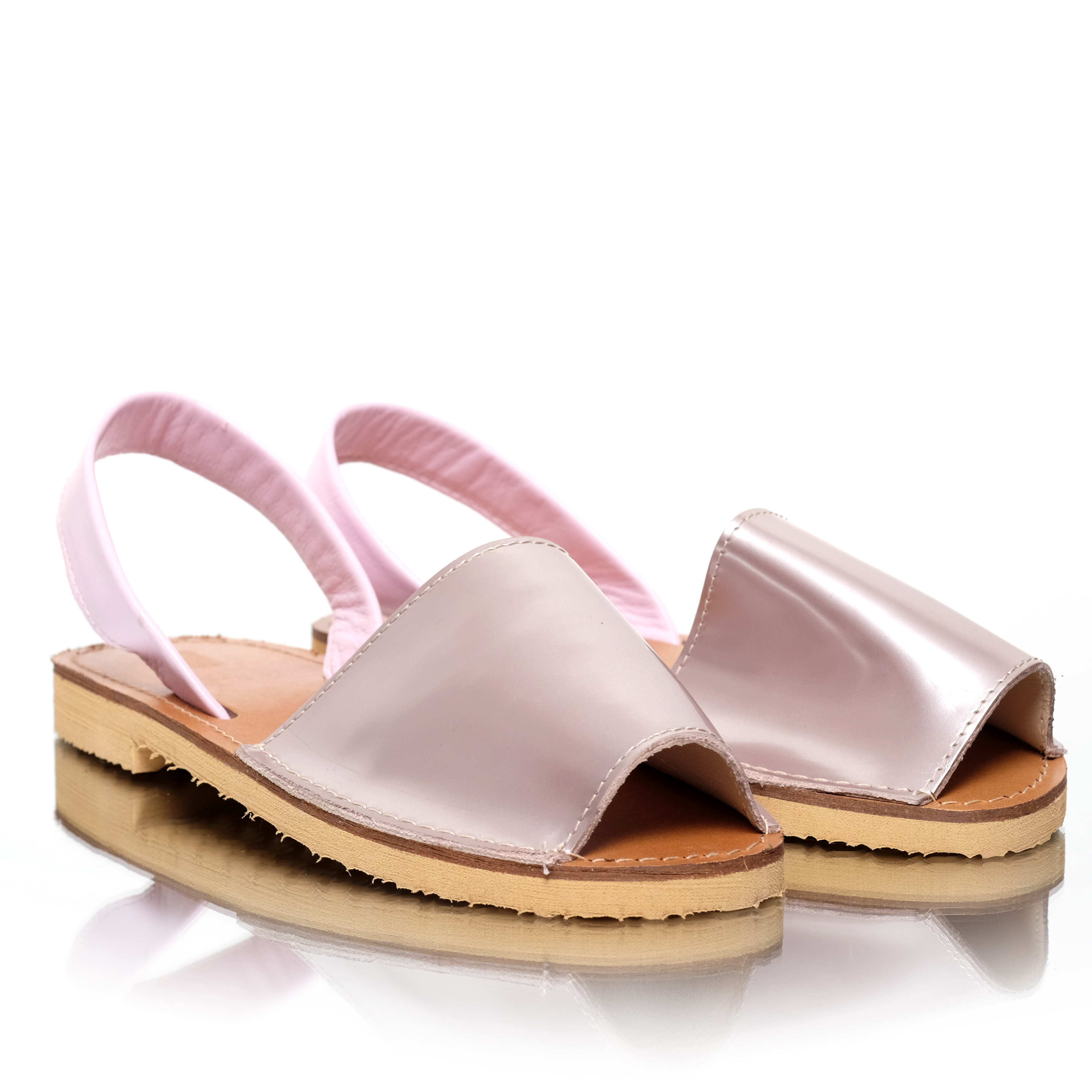Sandale tip Avarca de dama din piele naturala Pantofini Satin