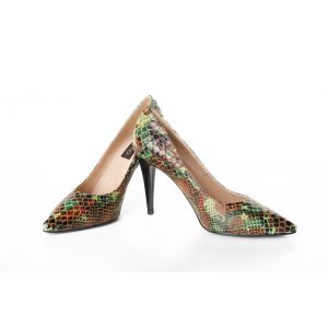Pantofi din piele naturala model Croco